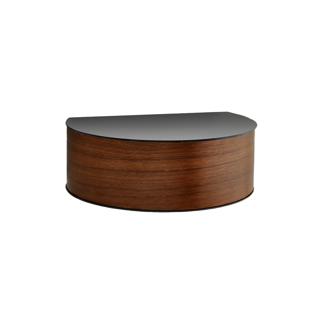 Wallie Wall Mounted Drawer: Walnut + Black