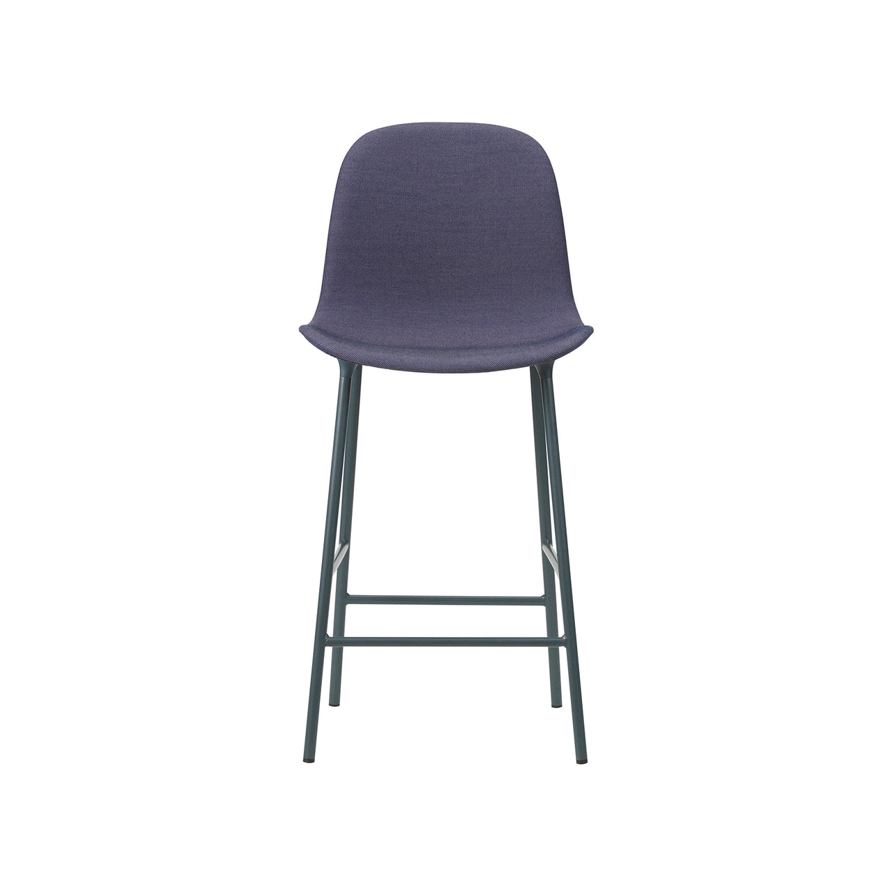 Form Counter Chair: Upholstered + Without Arm + Blue