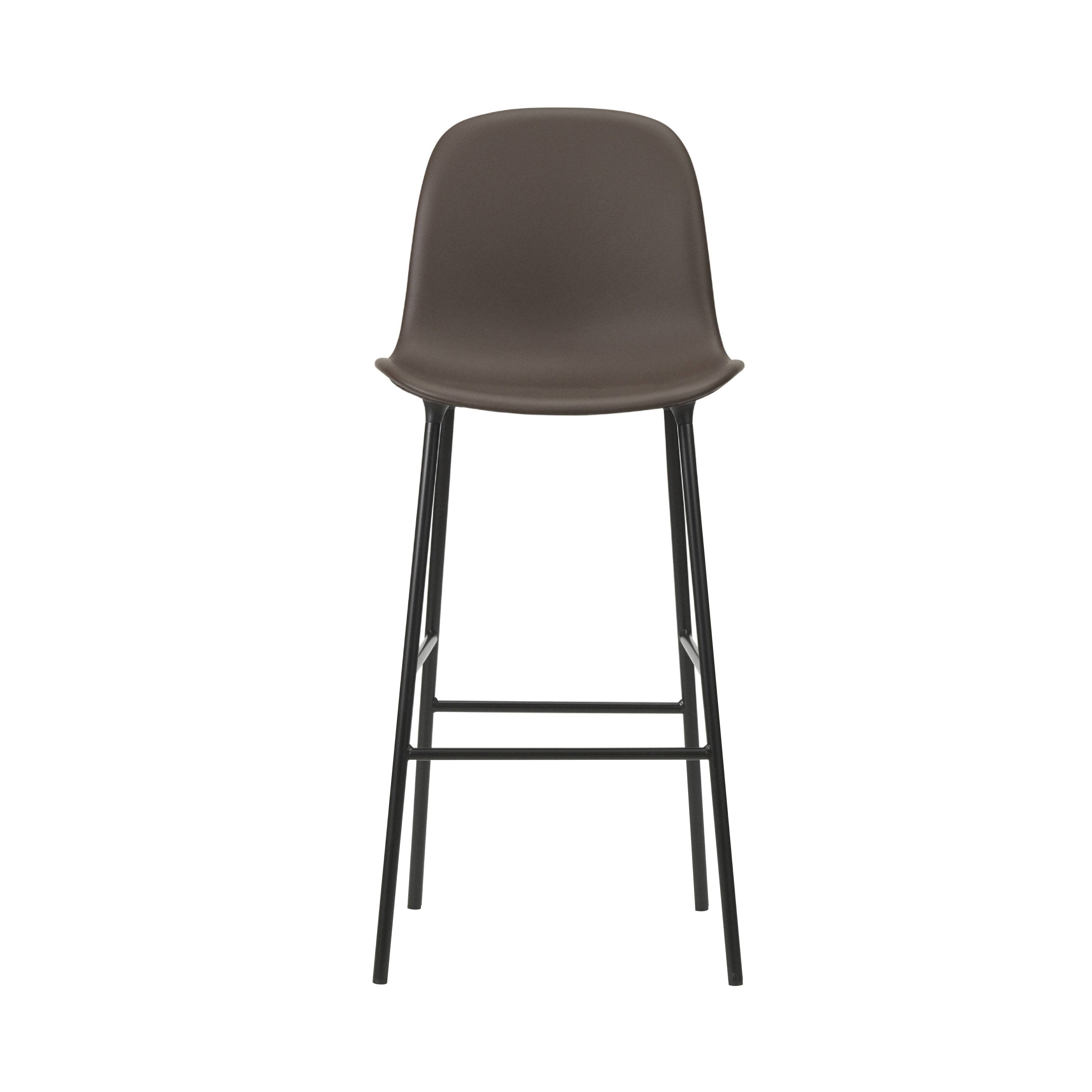Form Bar Chair: Steel Base + Upholstered + Without Arm + Black