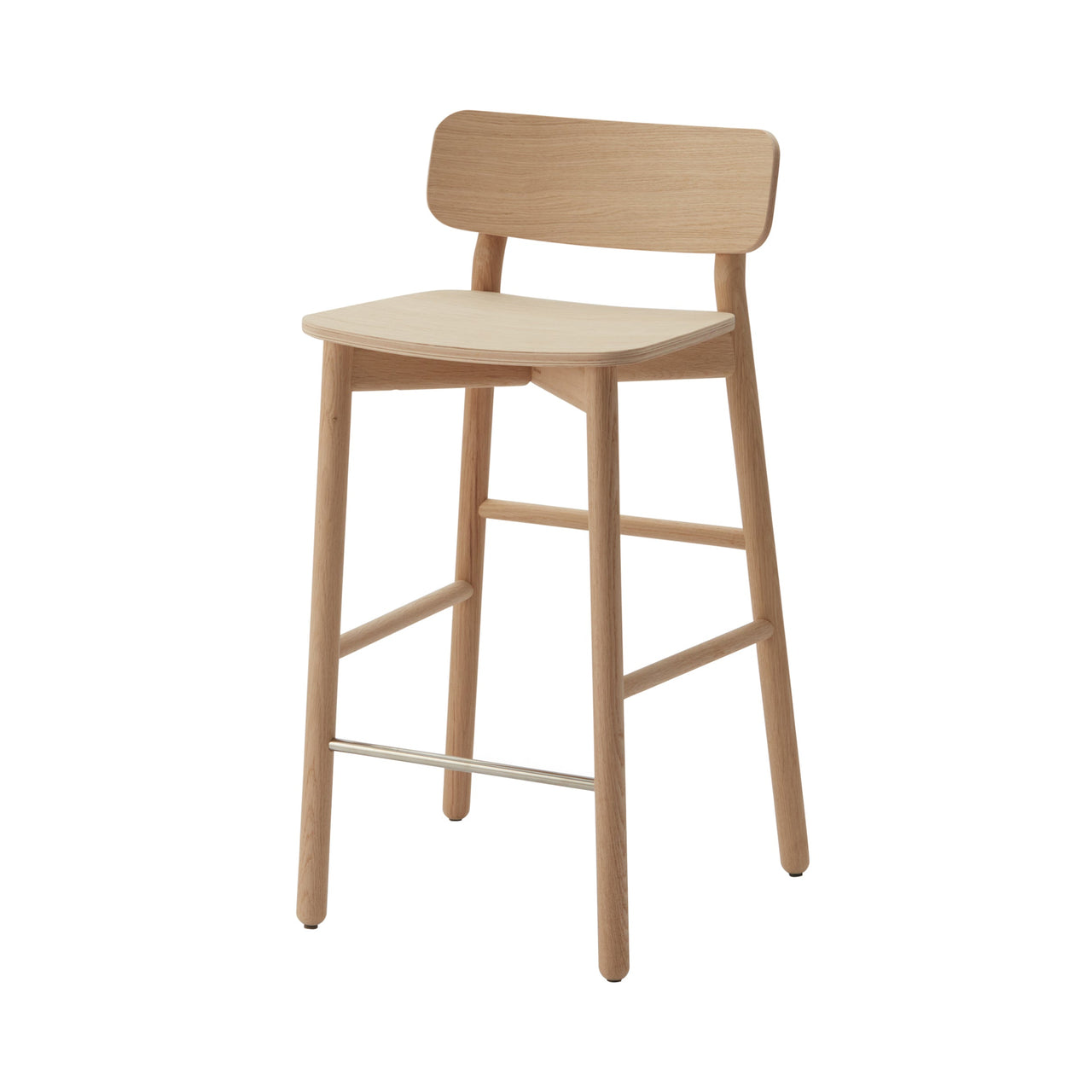 Hven Bar Stool: White Soap Oak + Without Cushion