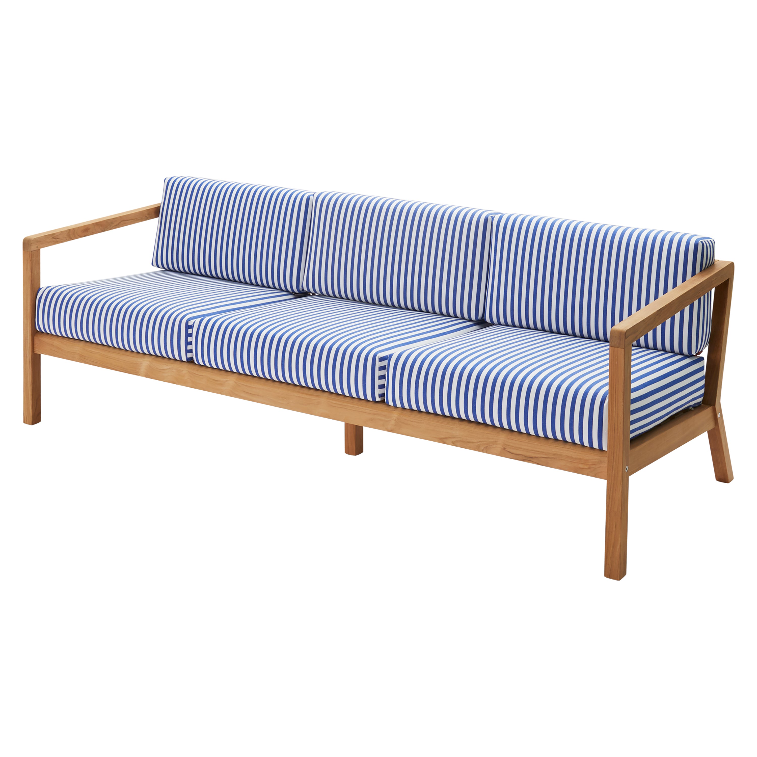 Virkelyst 3 Seater Sofa: Sea Blue Stripe