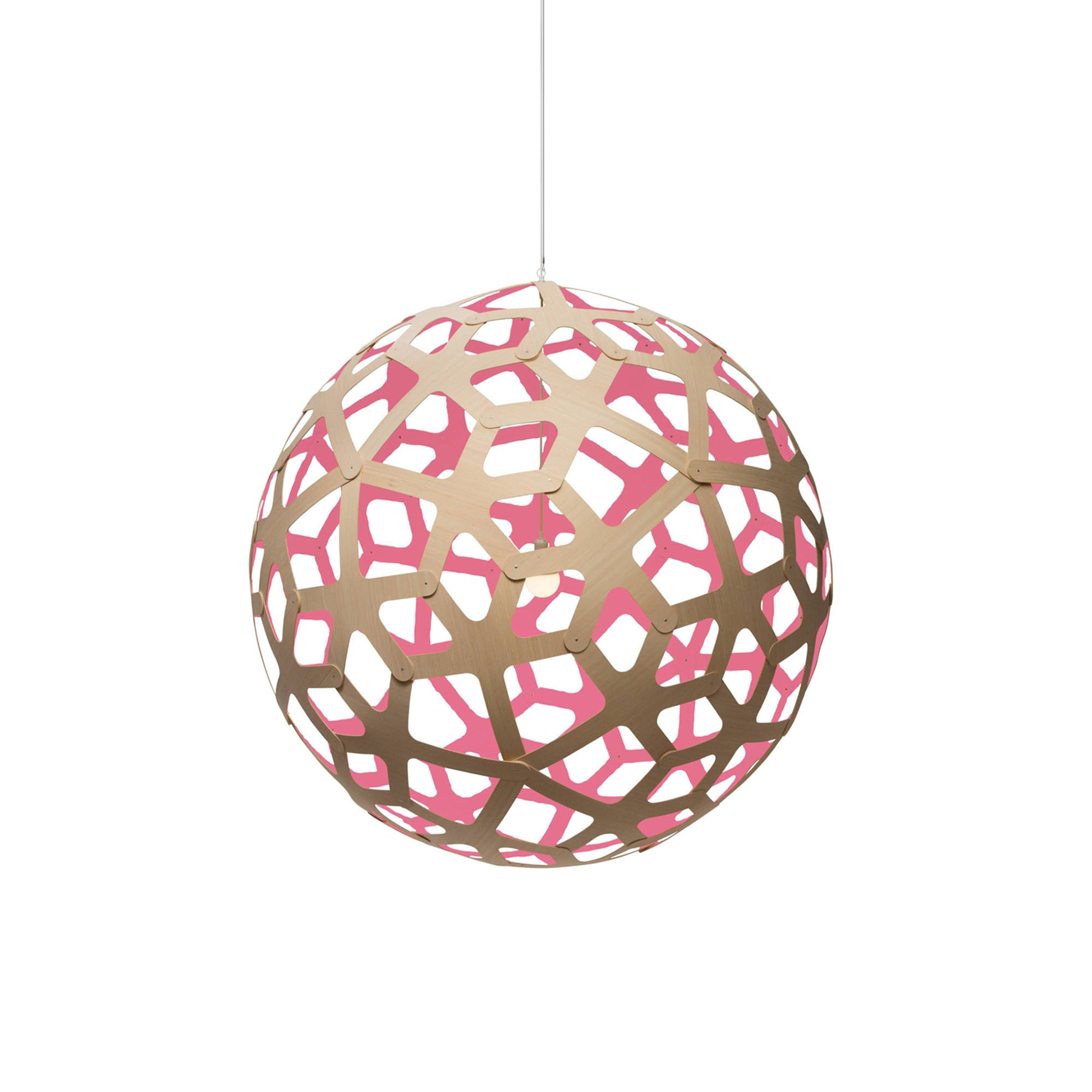 Coral Pendant Light: XX Large + Bamboo + Pink + White