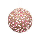 Floral Pendant Light: XX Large + Bamboo + Pink + White