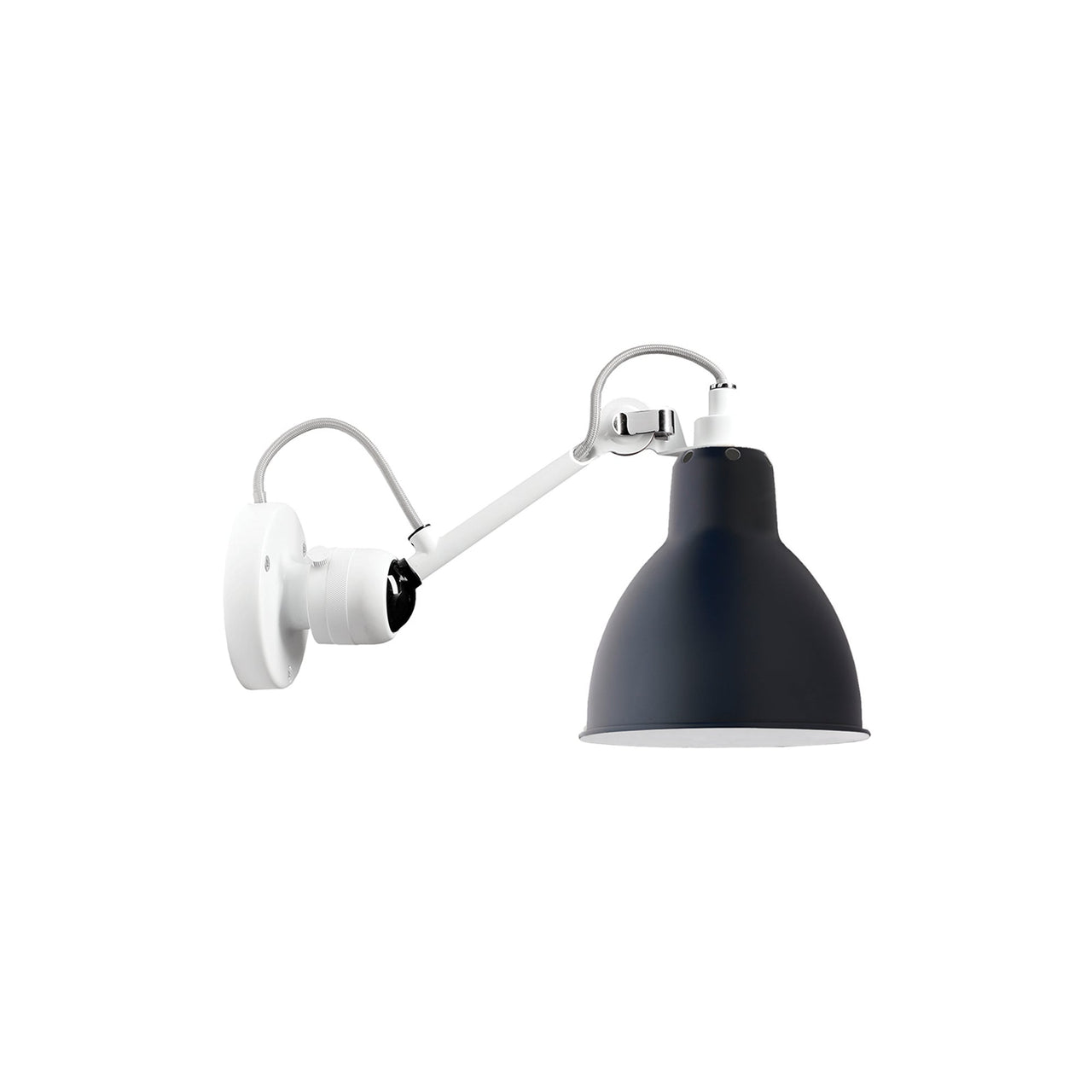 Lampe Gras N°304 Wall Lamp: White + Blue + Round