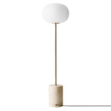 JWDA Floor Lamp: Travertine + Brushed Brass