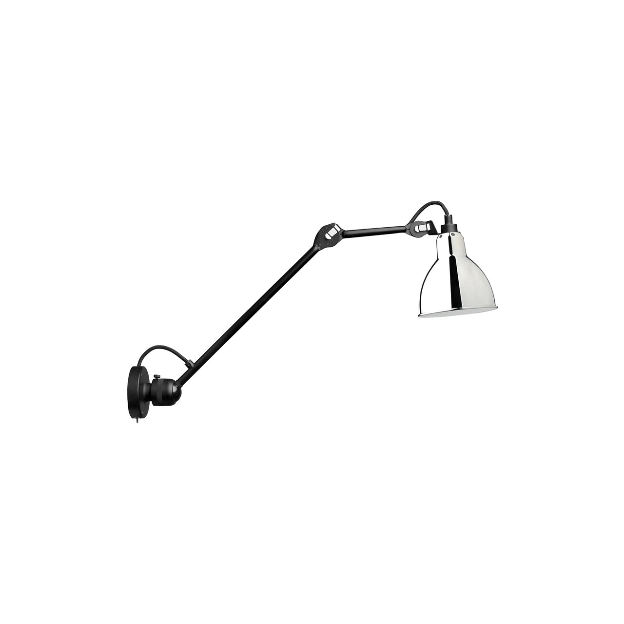 Lampe Gras N°304 L40 Wall Lamp: Chrome + Round + With Switch