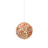 Floral Pendant Light: Extra Small + Bamboo + Red + White
