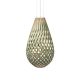 Kōura Pendant Light: Extra Large + Bamboo + Aqua + White