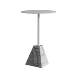 Knockout Lounge Table: Pyramid + White + White Carrara