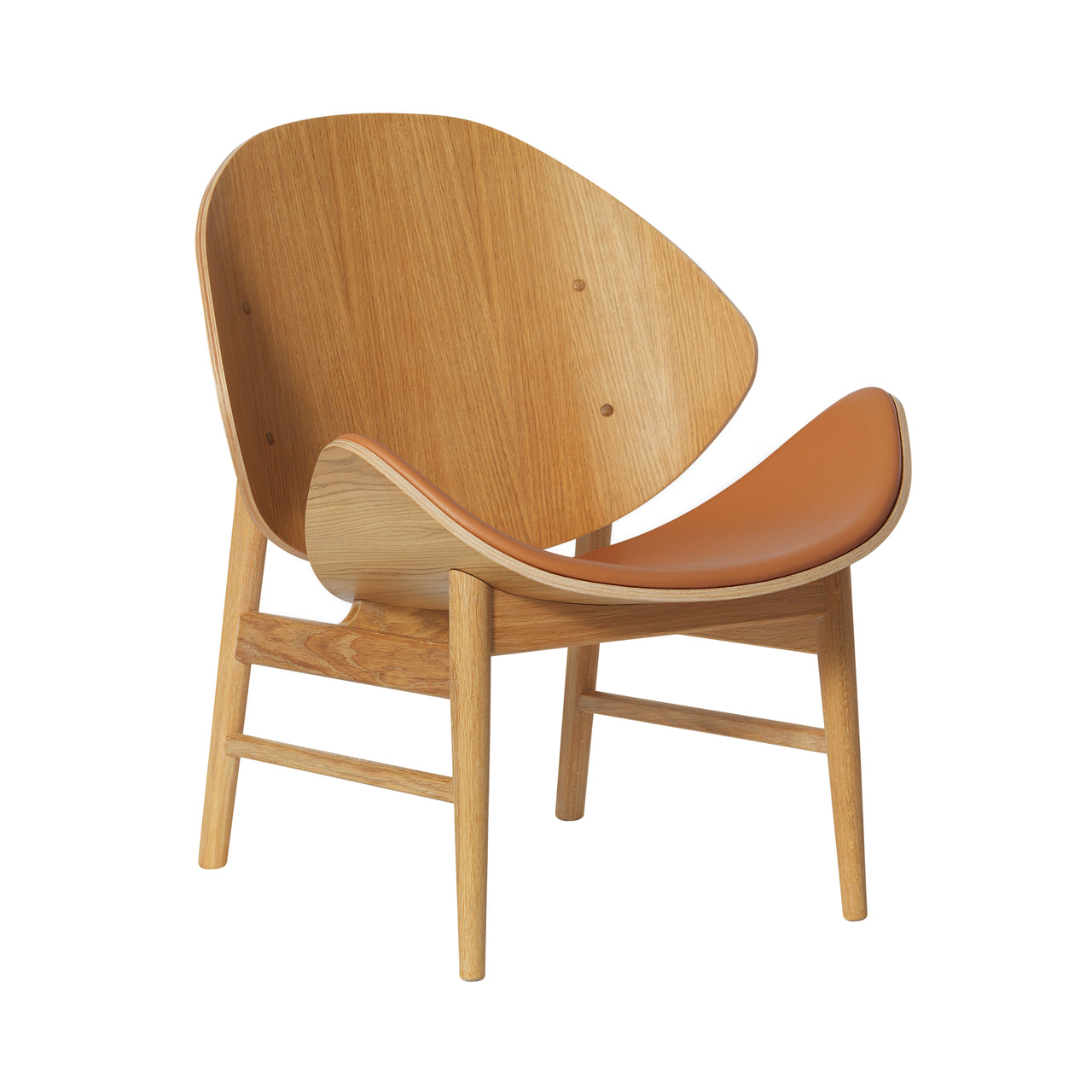 The Orange Lounge Chair: Seat Upholstered + Oiled Oak