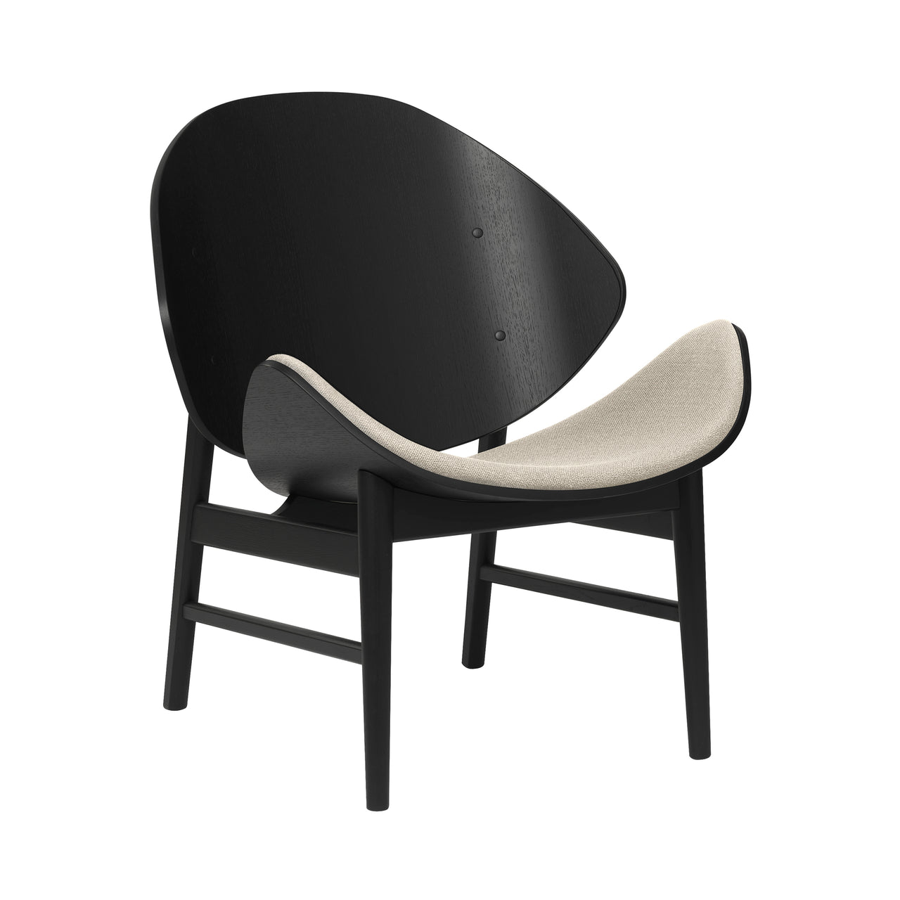 The Orange Lounge Chair: Seat Upholstered + Black Lacquered Oak
