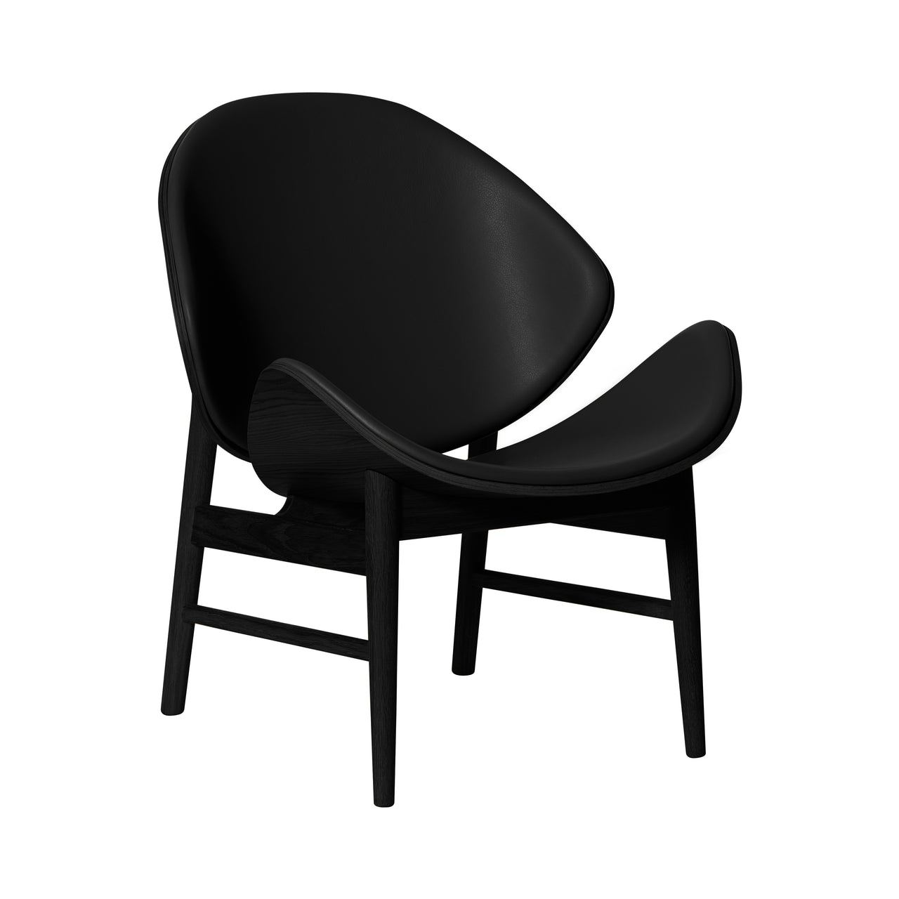 The Orange Lounge Chair: Seat + Back Upholstered + Black Lacquered Oak