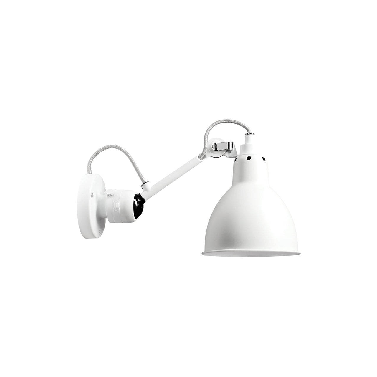 Lampe Gras N°304 Wall Lamp: White + White + Round