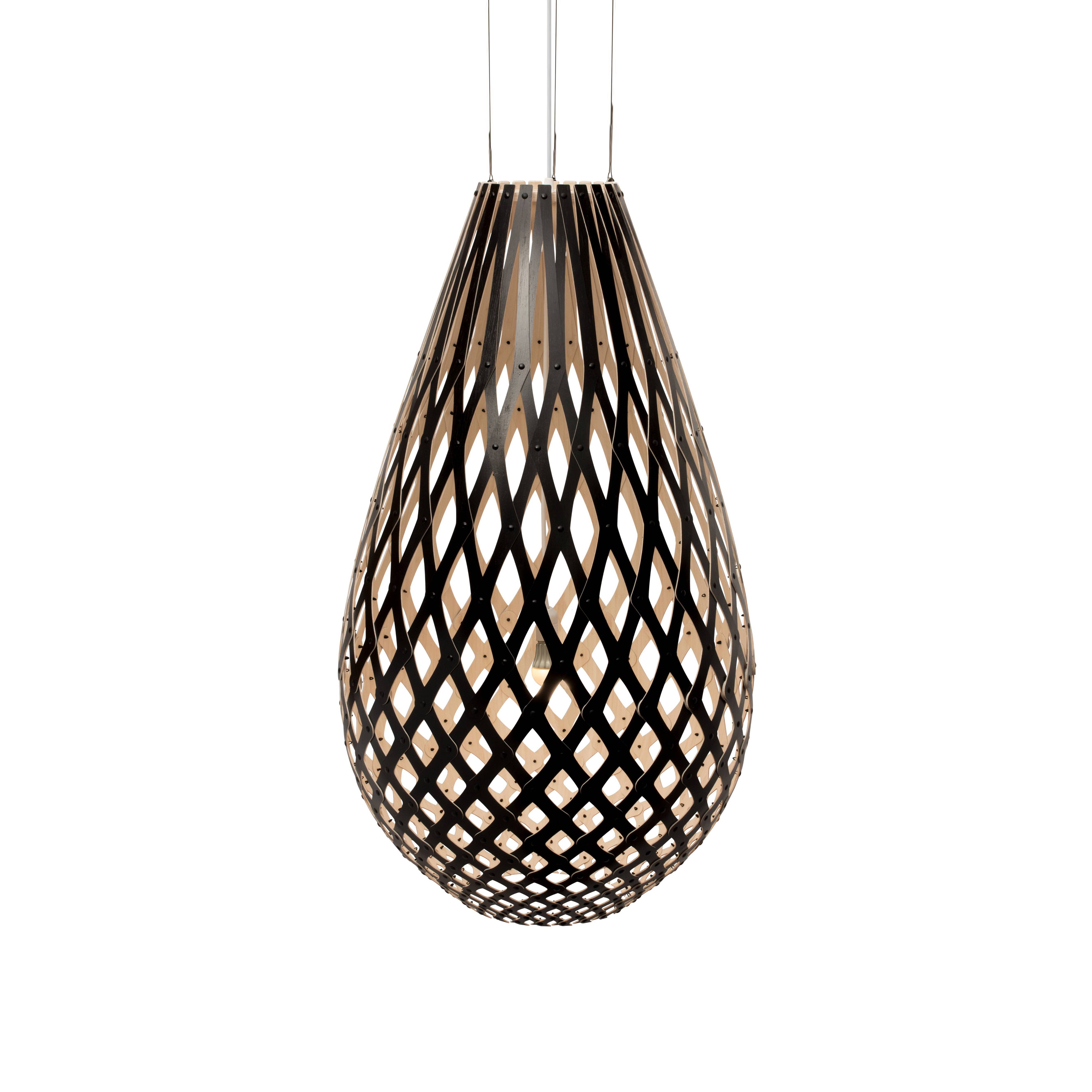 Kōura Pendant Light: XXX Large + Black + Bamboo + White
