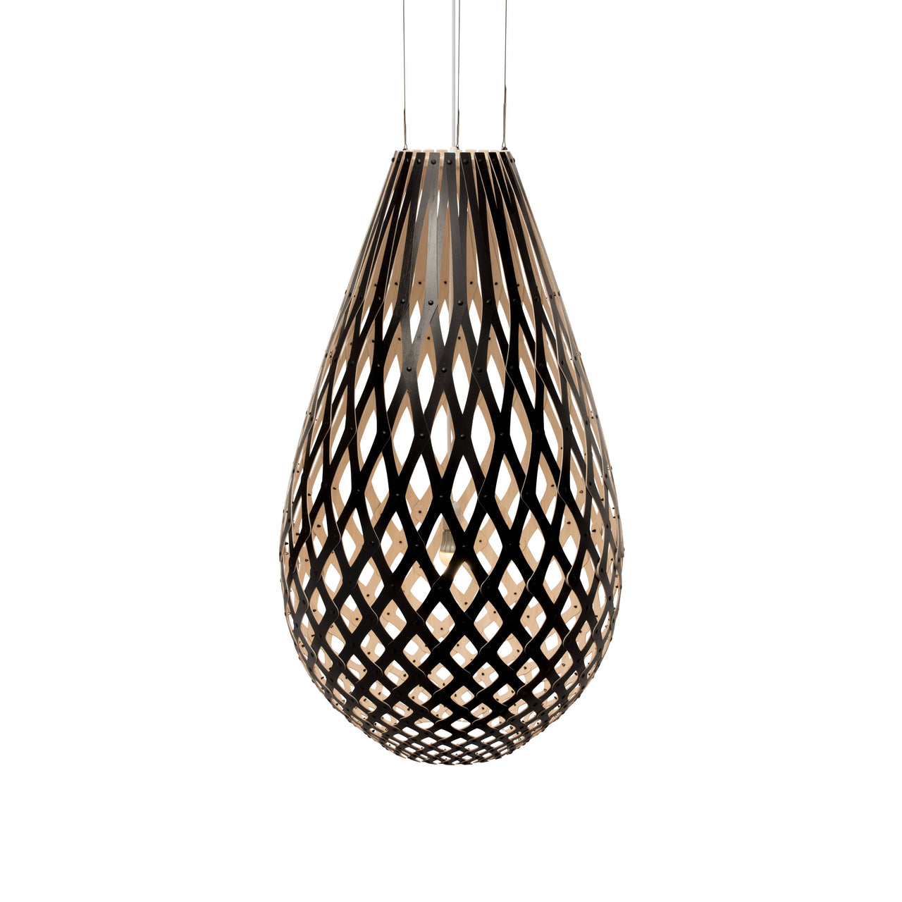 Kōura Pendant Light: XXX Large + Black + Bamboo + White