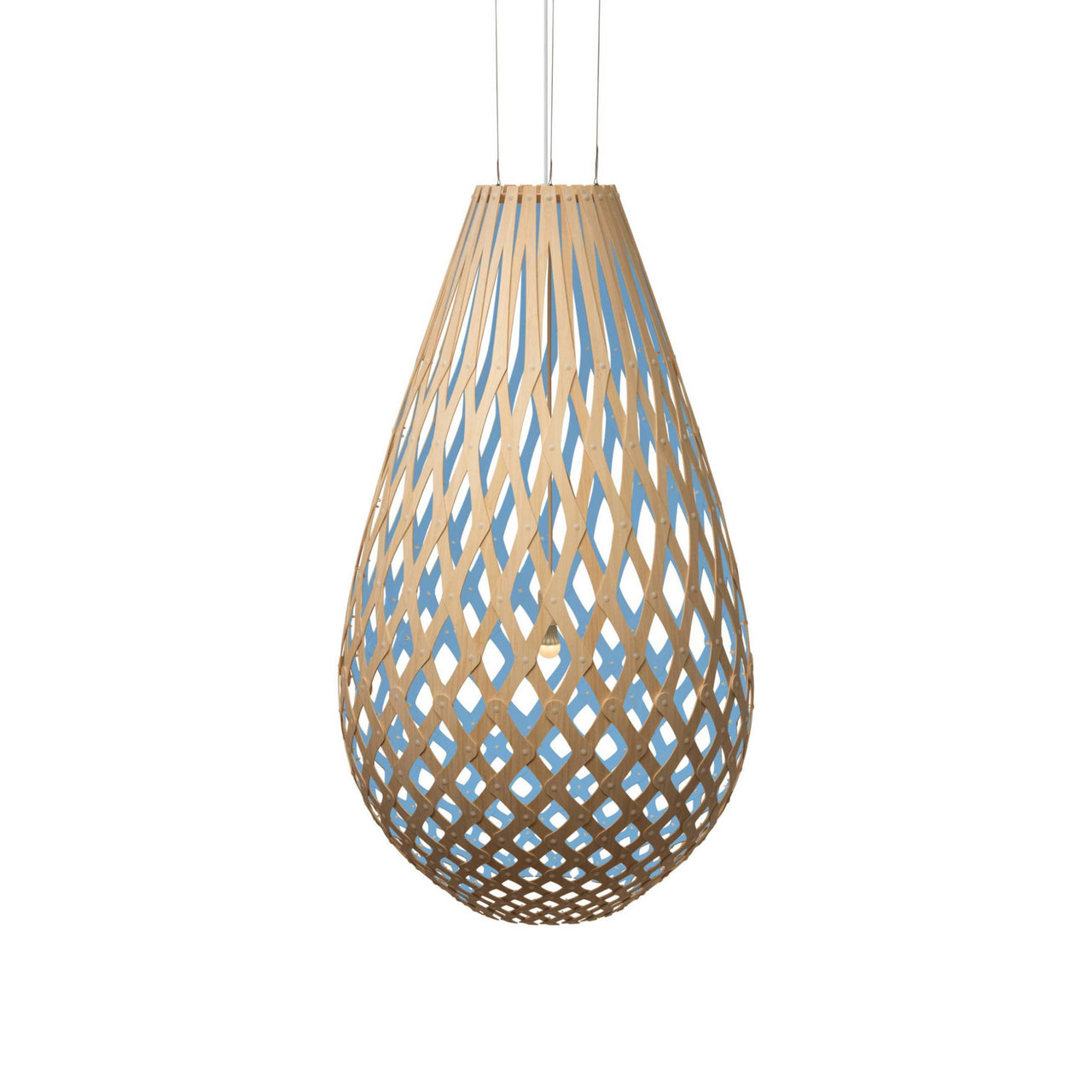 Kōura Pendant Light: XXX Large + Bamboo + Blue + White