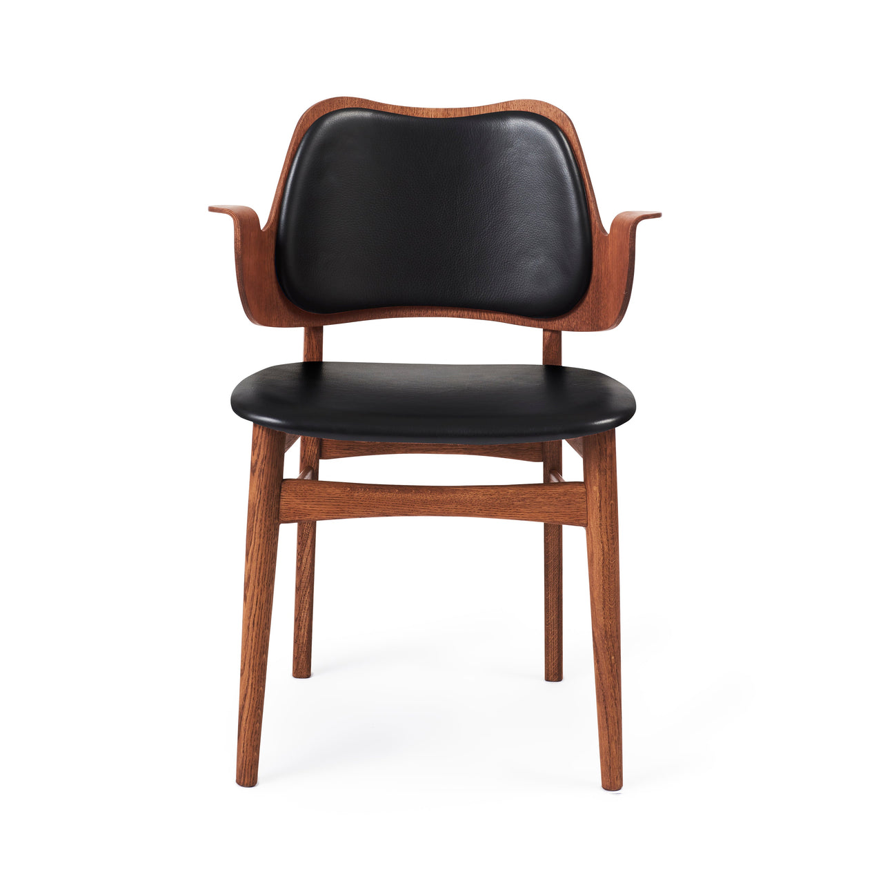Gesture Dining Chair: Seat + Back Upholstered +Oiled Teak Oak