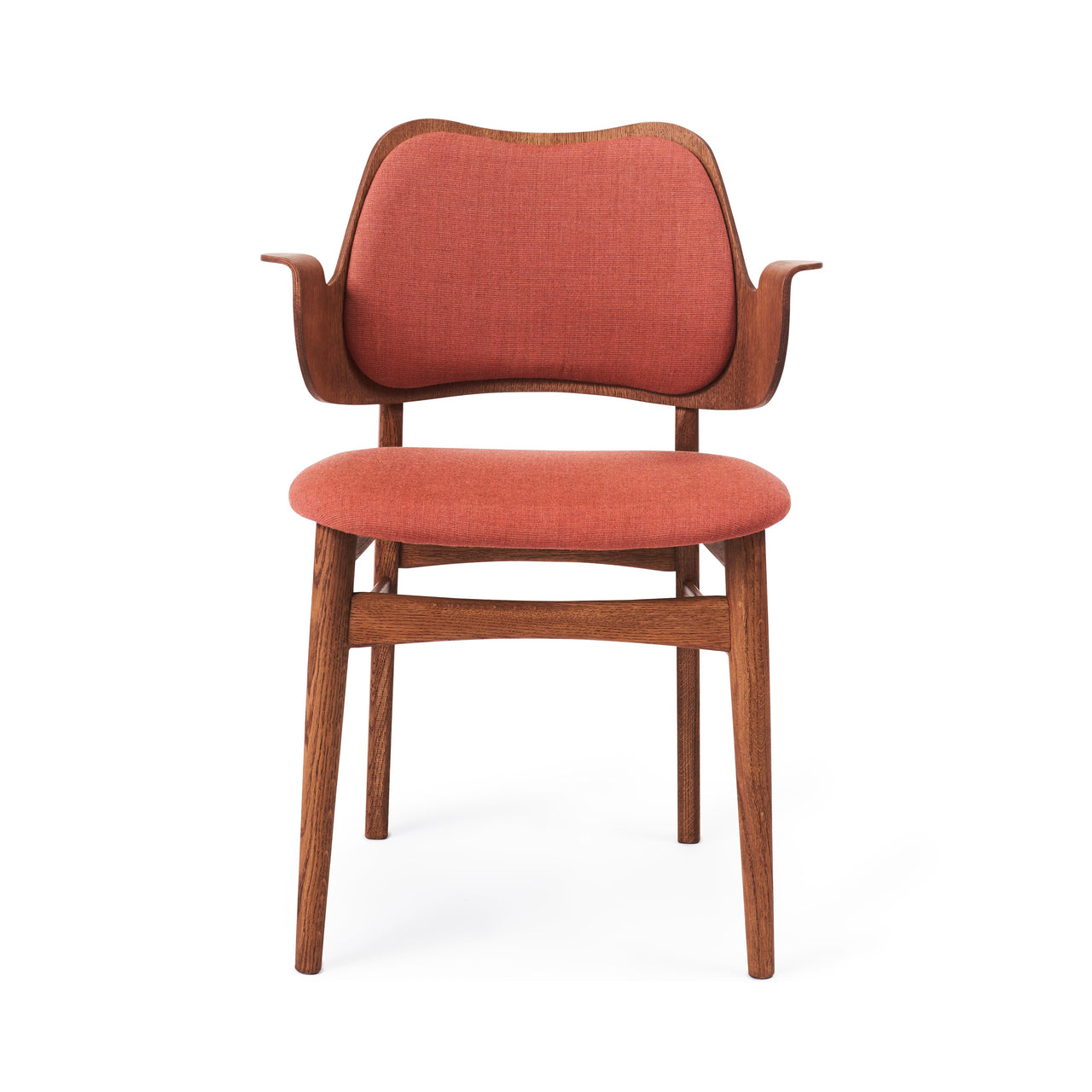 Gesture Dining Chair: Seat + Back Upholstered +Oiled Teak Oak
