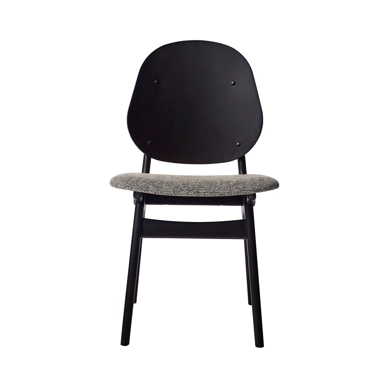 Noble Dining Chair: Upholstered + Black Lacquered Beech