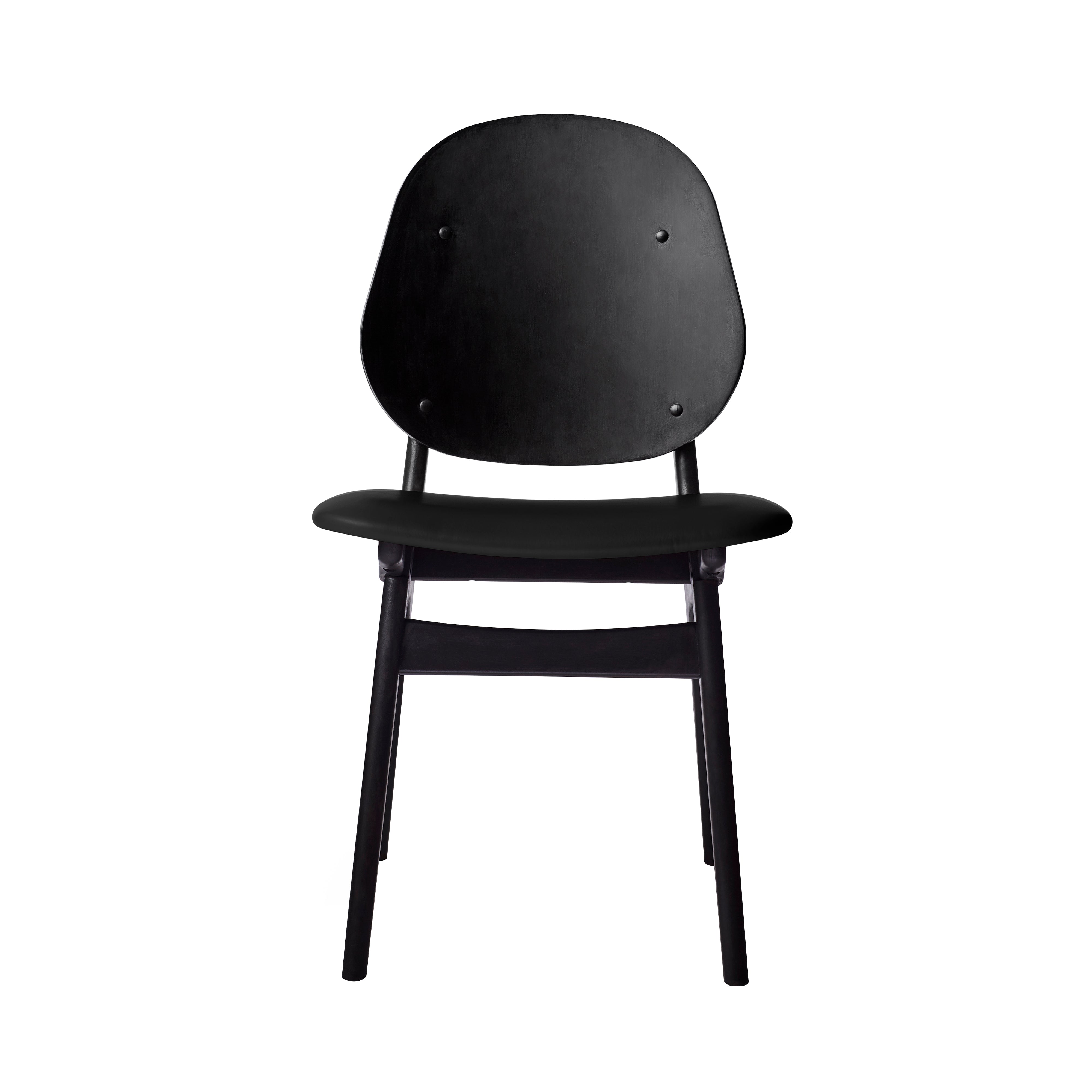 Noble Dining Chair: Upholstered + Black Lacquered Beech