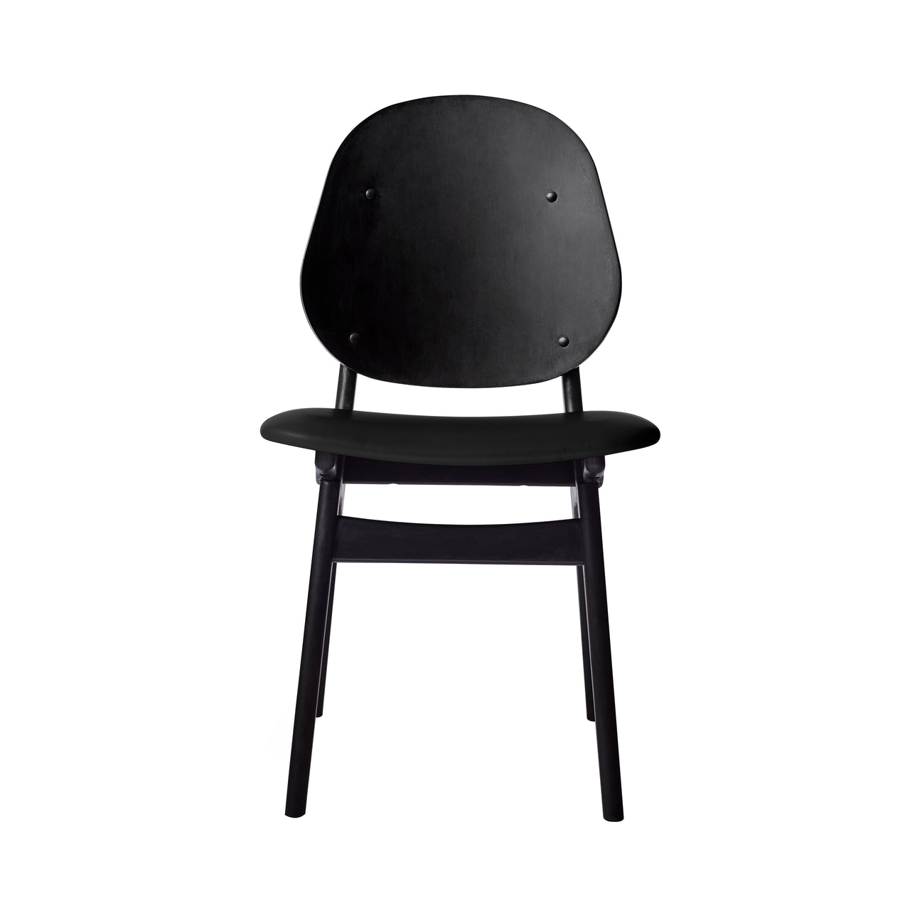 Noble Dining Chair: Upholstered + Black Lacquered Beech