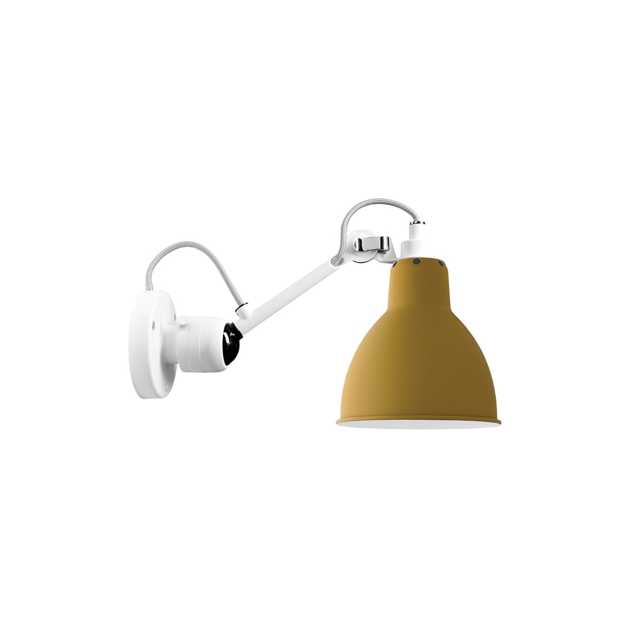Lampe Gras N°304 Wall Lamp: White + Yellow + Round
