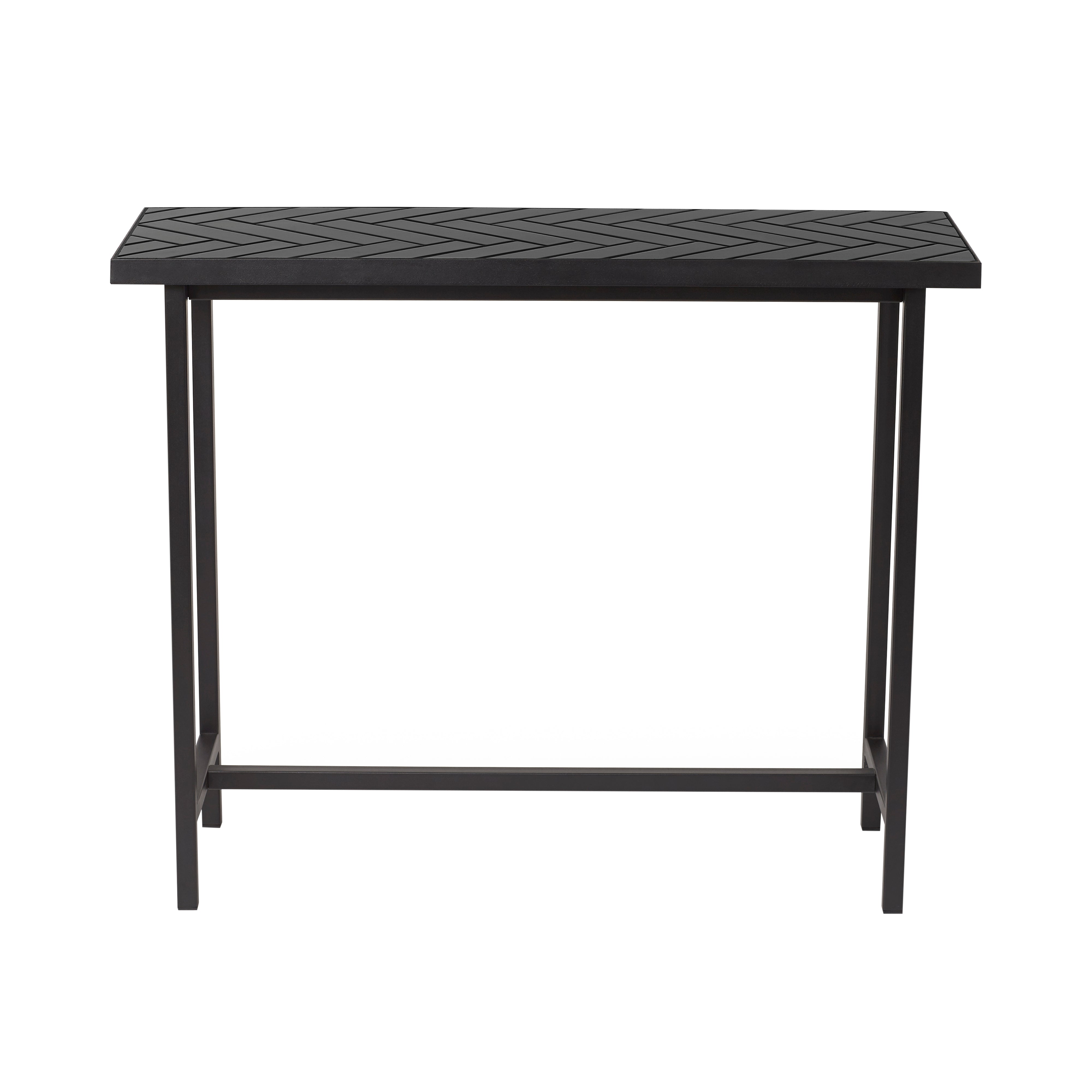Herringbone Console Table: Soft Black