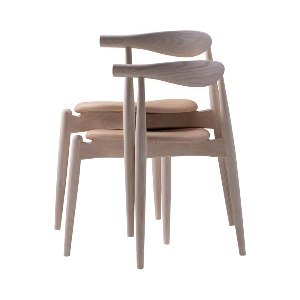 CH20 Elbow Chair: Beech + Stacking + Oiled Beech