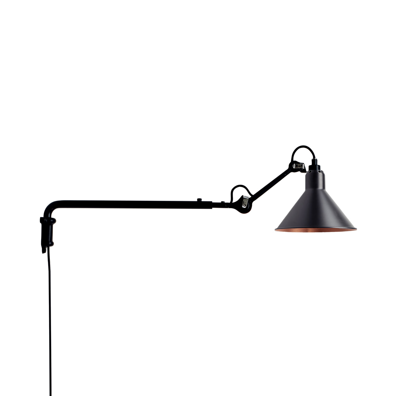 Lampe Gras N°203 Wall Lamp: Black + Copper + Conic