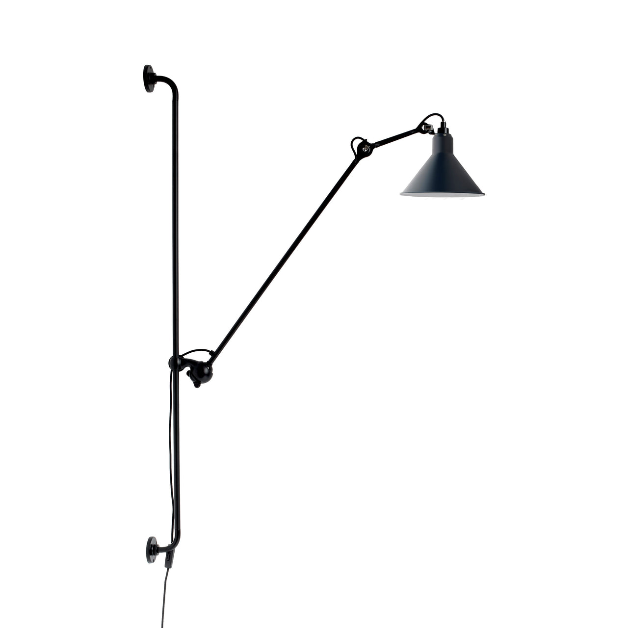 Lampe Gras N°214 Wall Lamp: Blue + Conic
