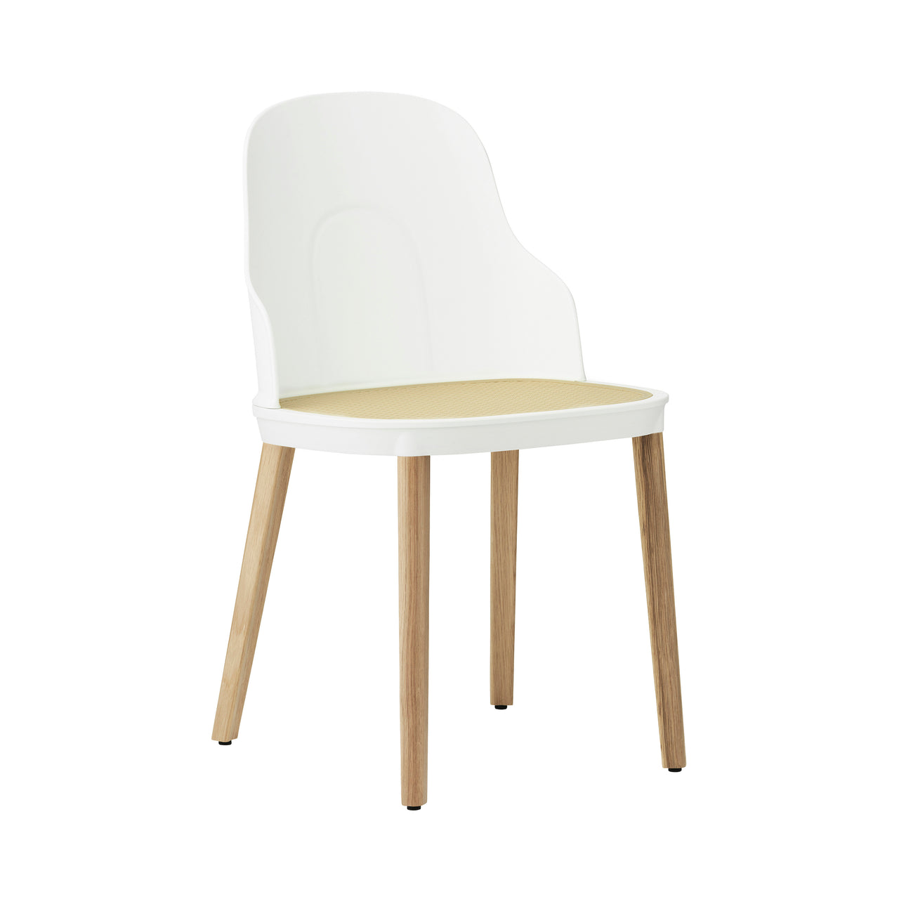 Allez Chair: Molded Wicker + White + Oak