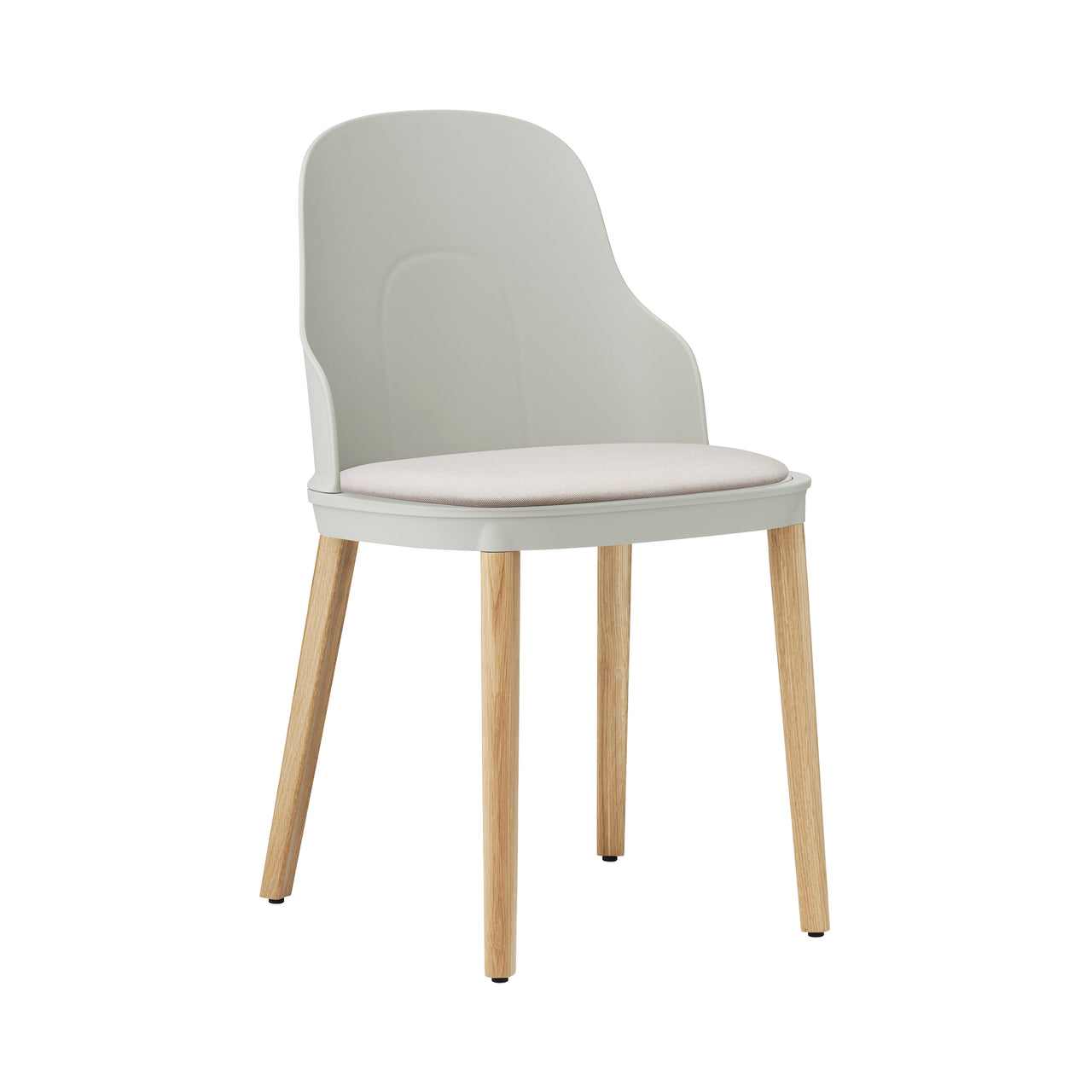 Allez Chair: Upholstered + Warm Grey + Oak