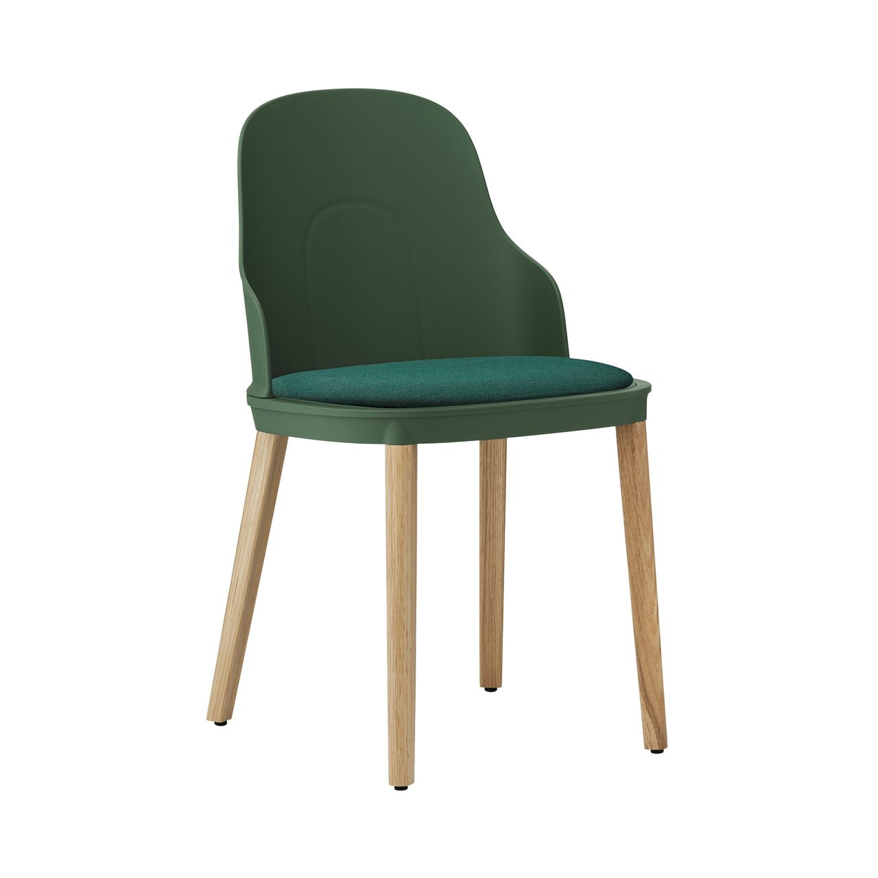 Allez Chair: Upholstered + Park Green + Oak