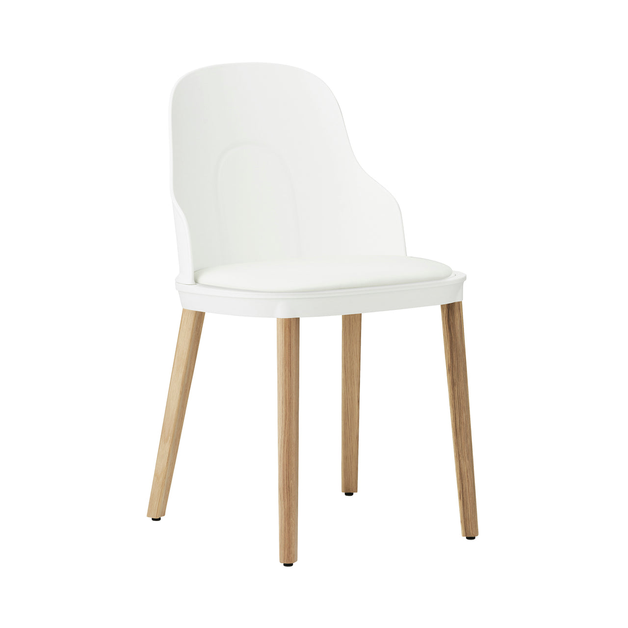 Allez Chair: Upholstered + White + Oak