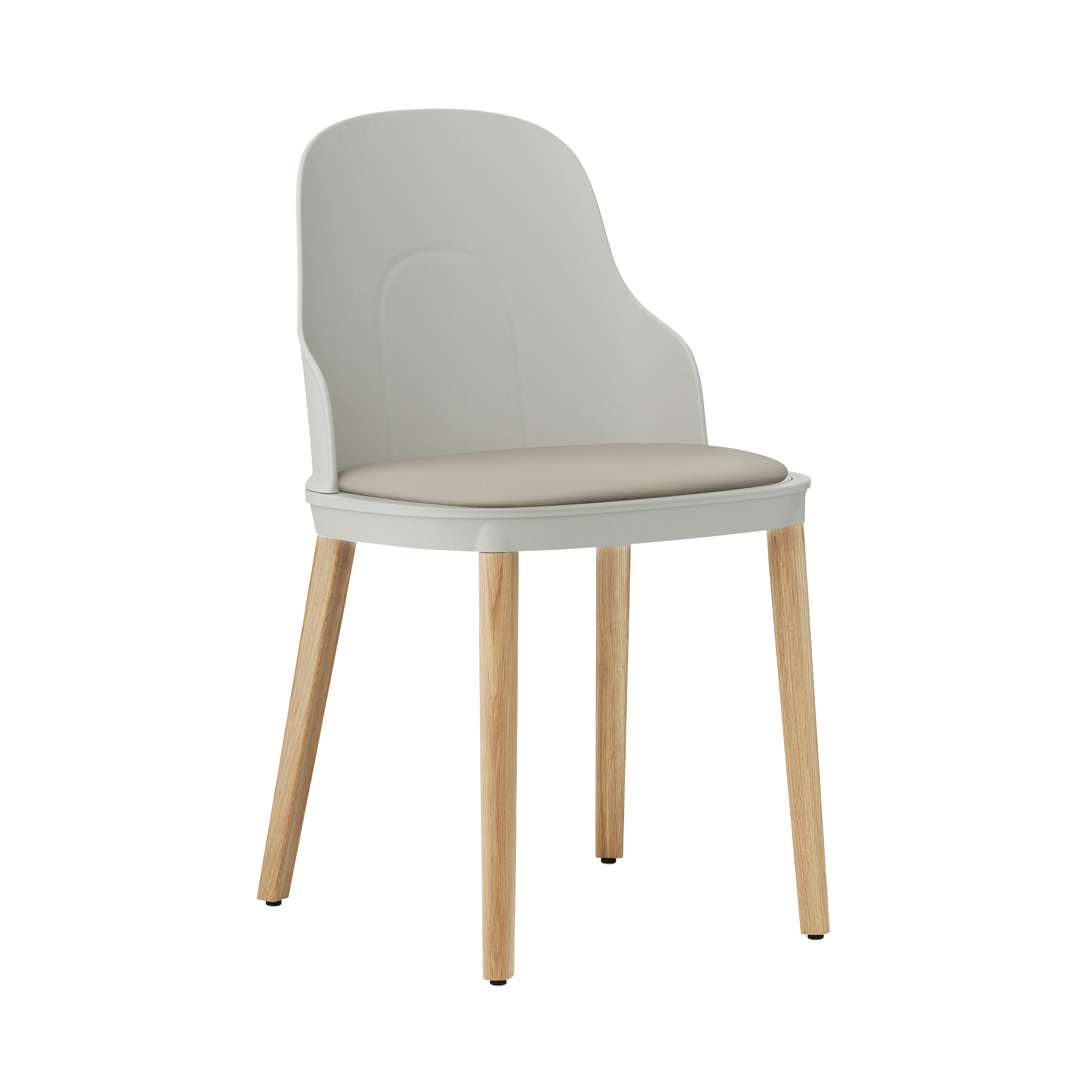 Allez Chair: Upholstered + Warm Grey + Oak