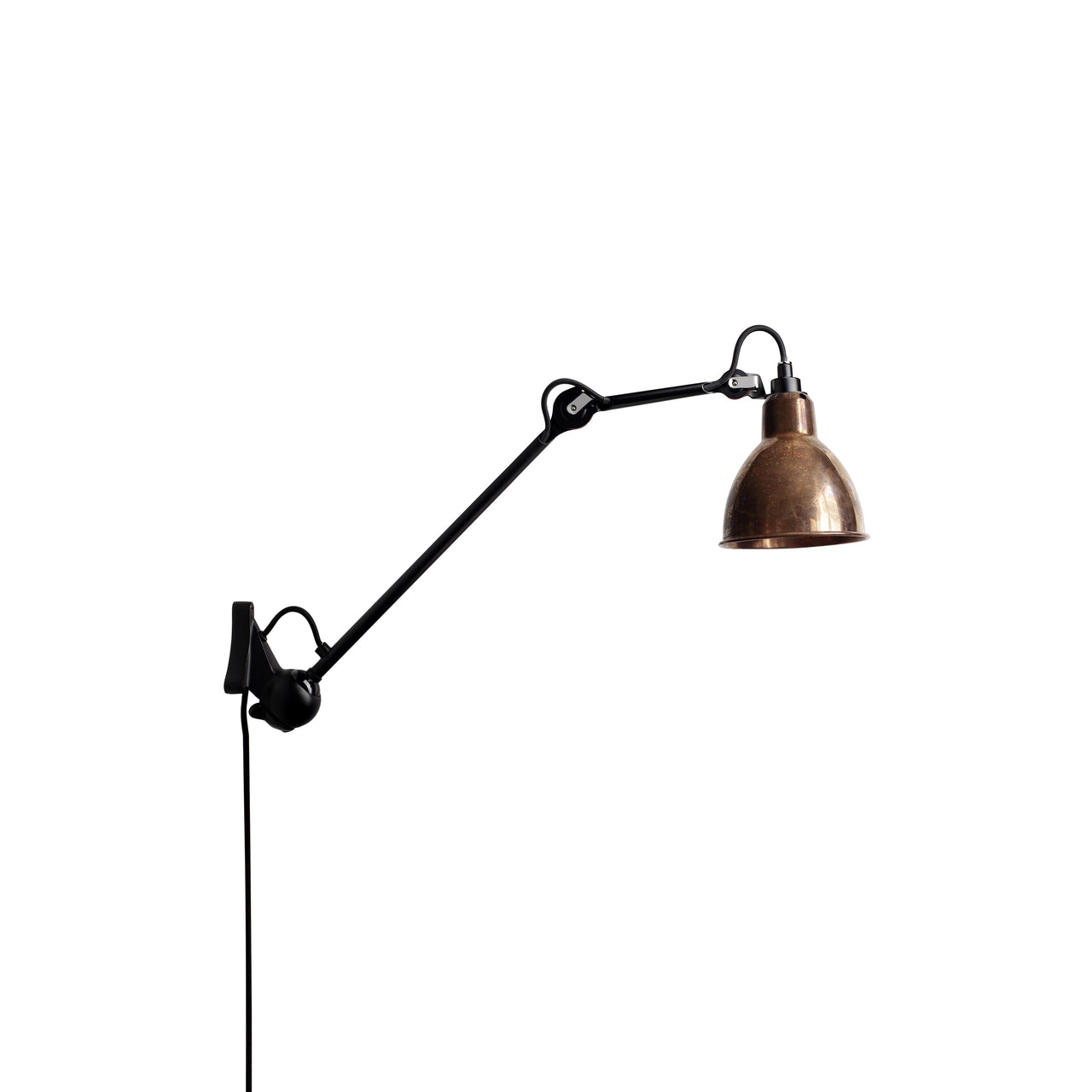 Lampe Gras N°222 Wall Lamp: Raw Copper + Round