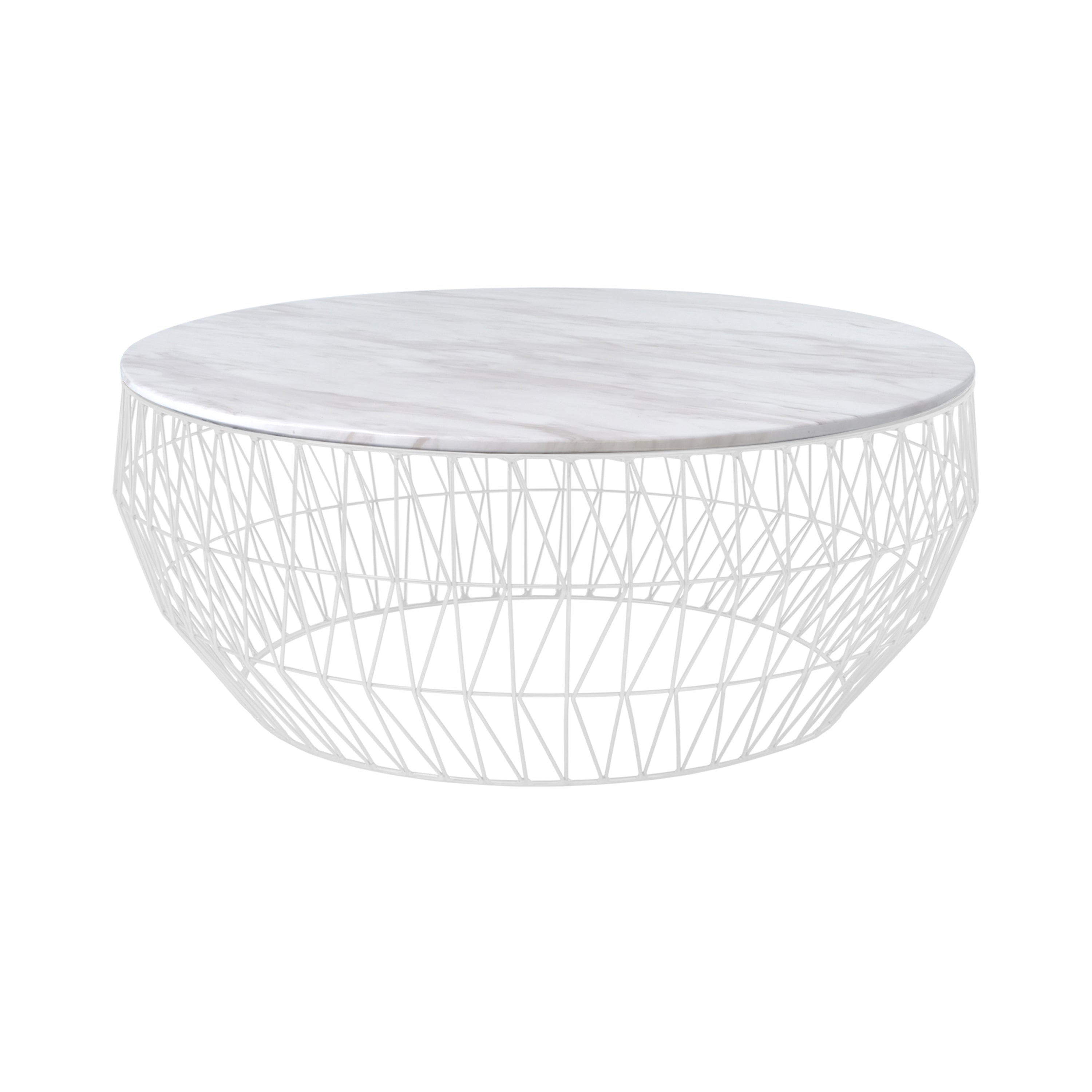 Coffee Table:  White Ceramic + White