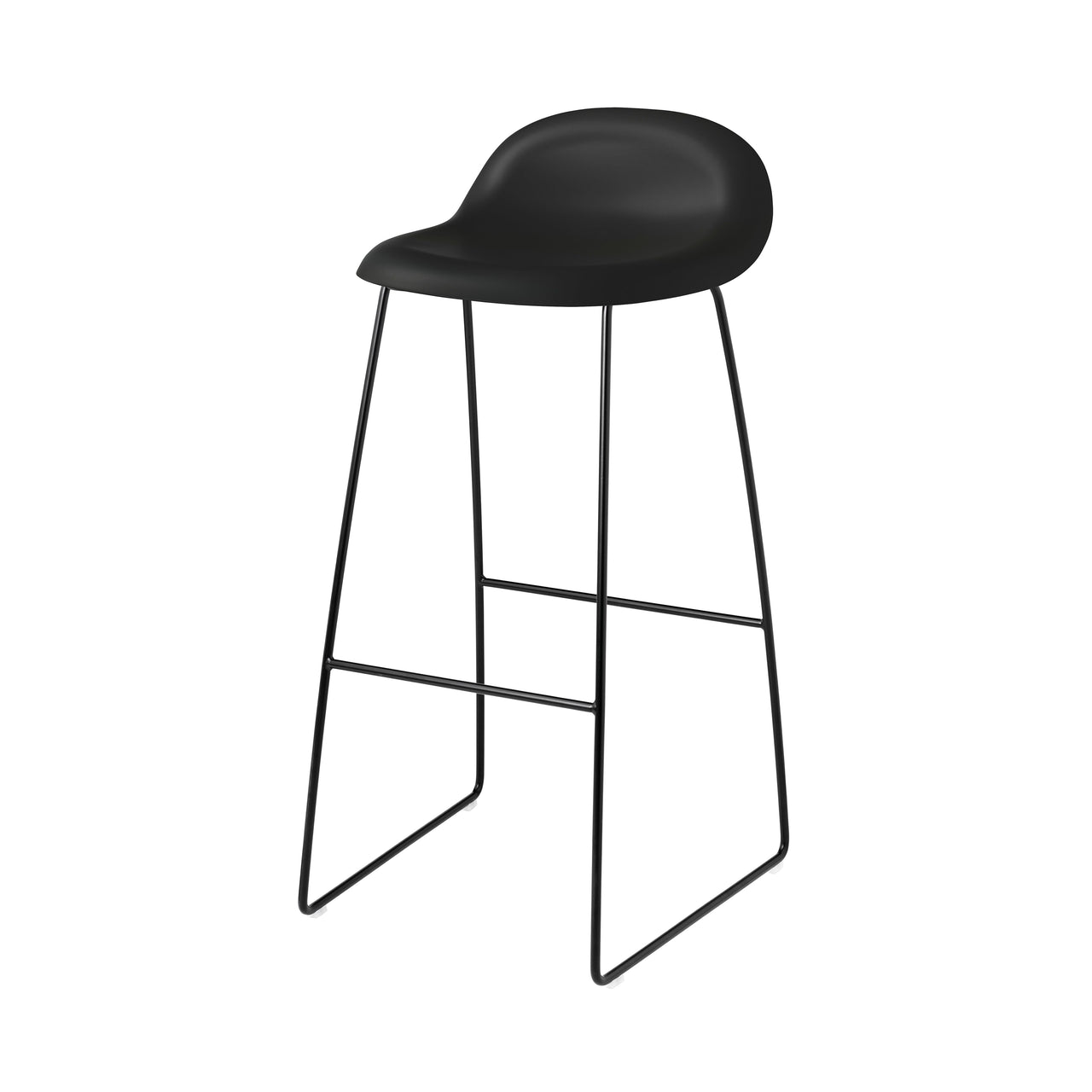 3D Bar + Counter Stool: Sledge Base + Bar + Black Stained Oak + Black Semi Matt