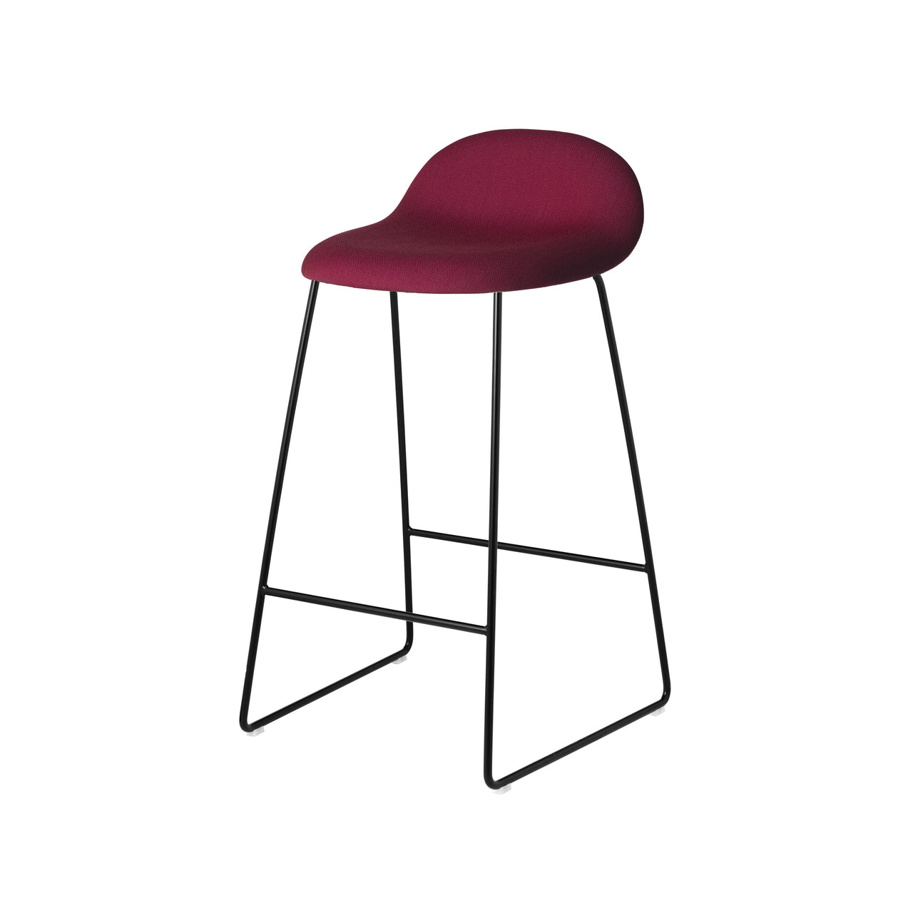 3D Bar + Counter Stool: Sledge Base + Full Upholstery + Counter + Black Semi Matt