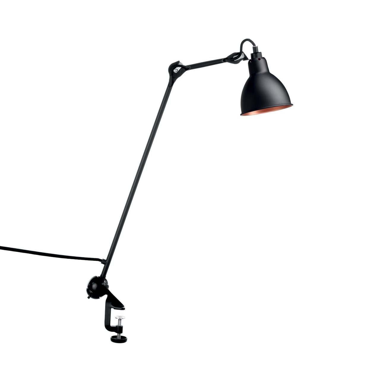 Lampe Gras N°201 Lamp: Black + Copper + Round