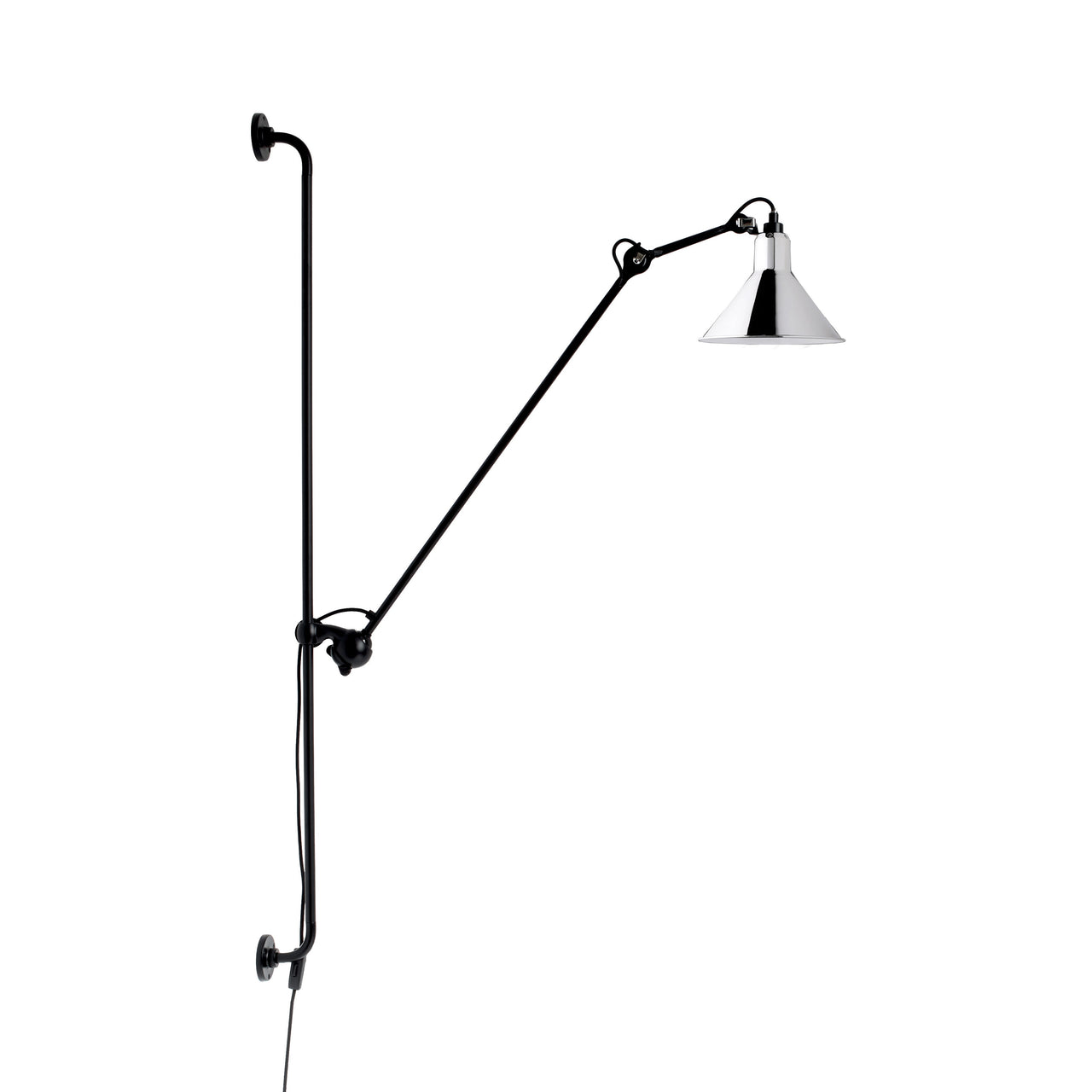 Lampe Gras N°214 Wall Lamp: Chrome + Conic