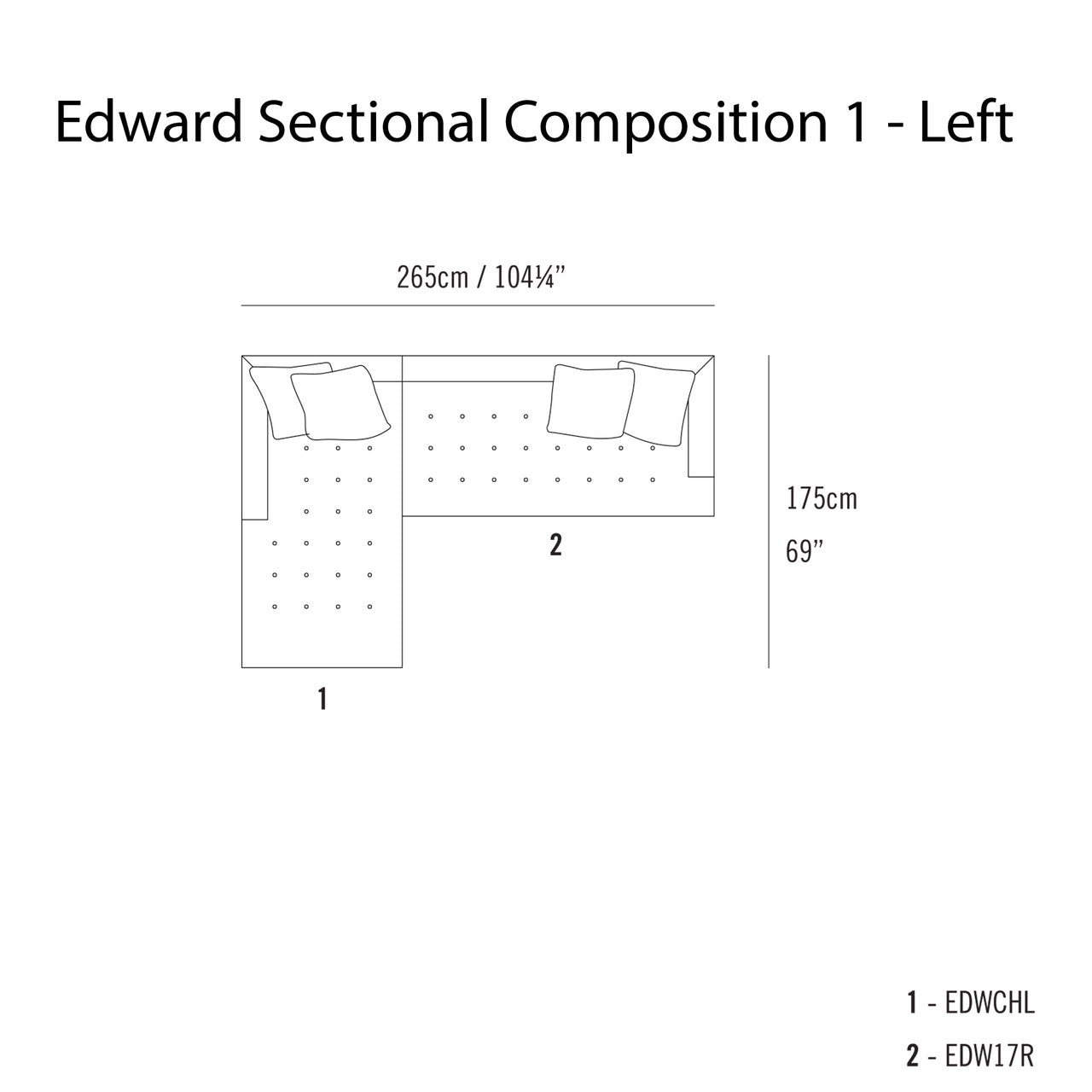 Edward Sectional Sofa: Compostion 1 + Left