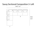 Savoy Sectional Sofa: Composition 3 + Left
