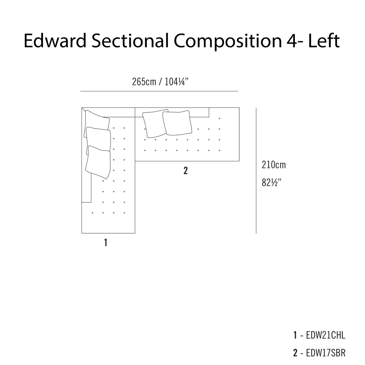 Edward Sectional Sofa: Compostion 4 + Left