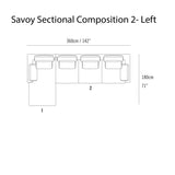 Savoy Sectional Sofa: Composition 2 + Left