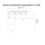 Savoy Sectional Sofa: Composition 4 + Left