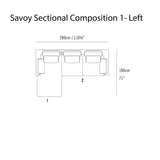 Savoy Sectional Sofa: Composition 1 + Left