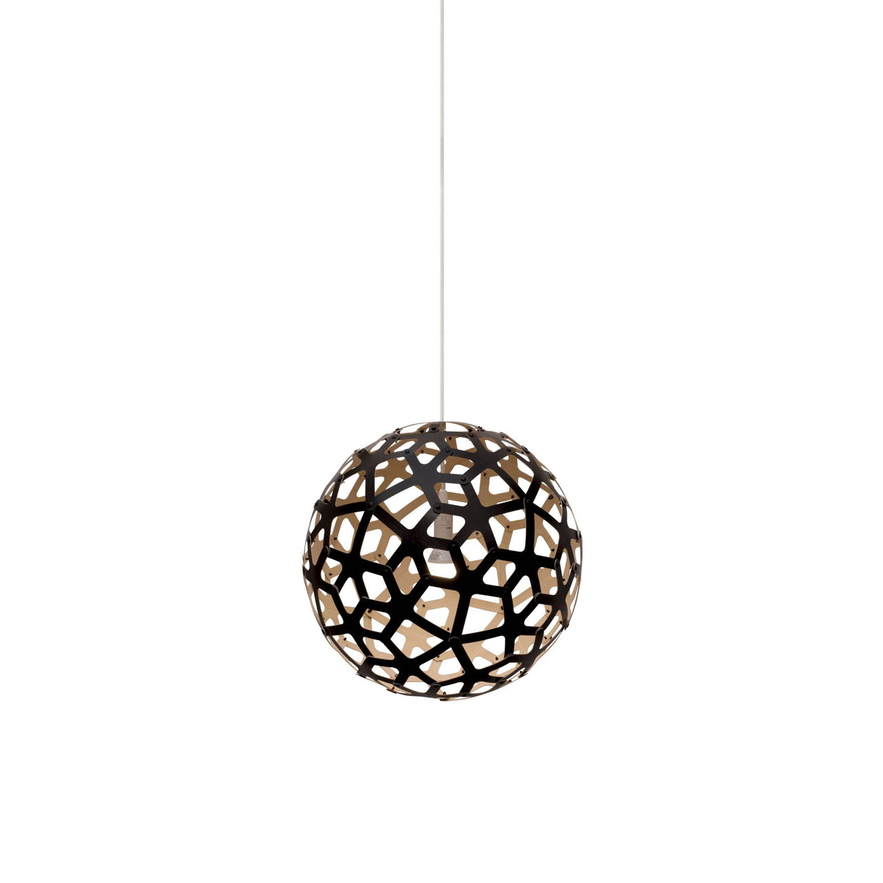Coral Pendant Light: Extra Small + Black + Bamboo  + White