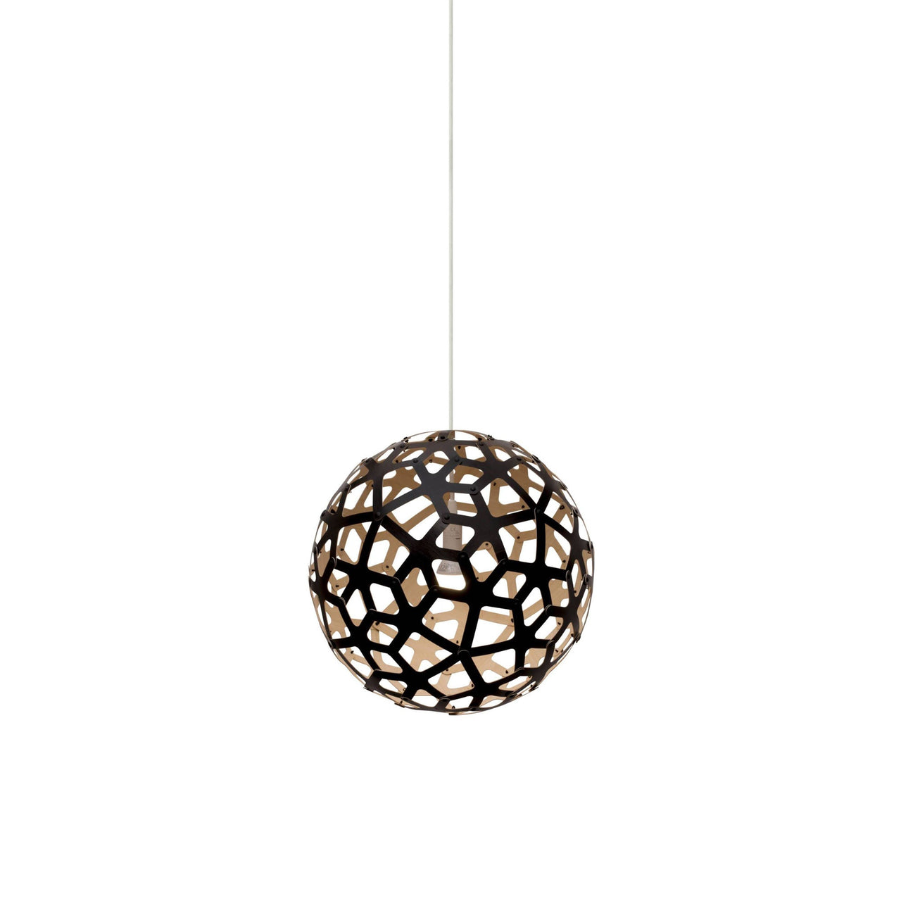 Coral Pendant Light: Extra Small + Black + Bamboo + White