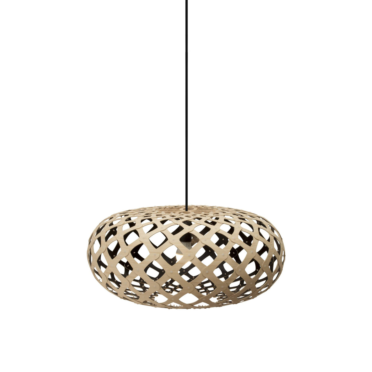 Kina Pendant Light: Extra Small + Bamboo + Black + Black